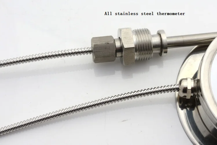 Digital bimetallic digital industrial electronic thermometer DTM-491 all stainless steel thermometer 304 remote transmission