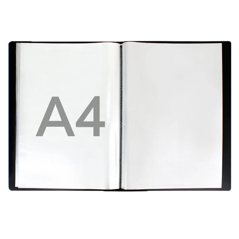 PP printing document custom refillable sheet hard plastic book cover design pocket display book clear file folder box file a4