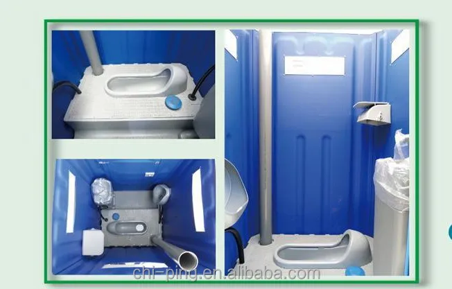Plastic portable public toilet squatting toilet with flush pump