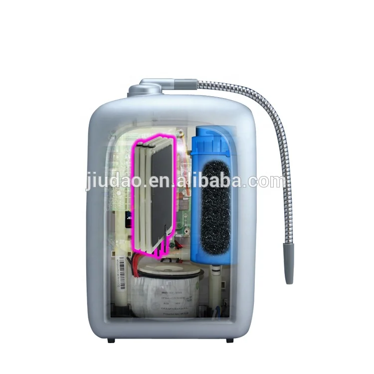 Best selling 7 plates Blue color glass touch screen with inner filter alkaline water ionizer