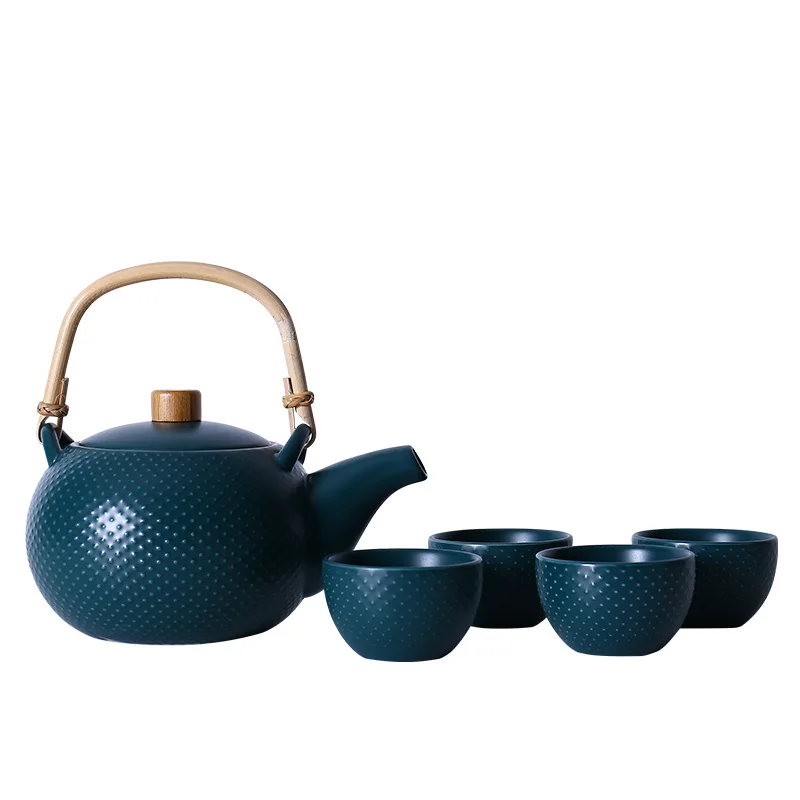 Blackish Green And White Traditional Design Coffee Cups Tea Set Japanese Porcelain Tea Set
