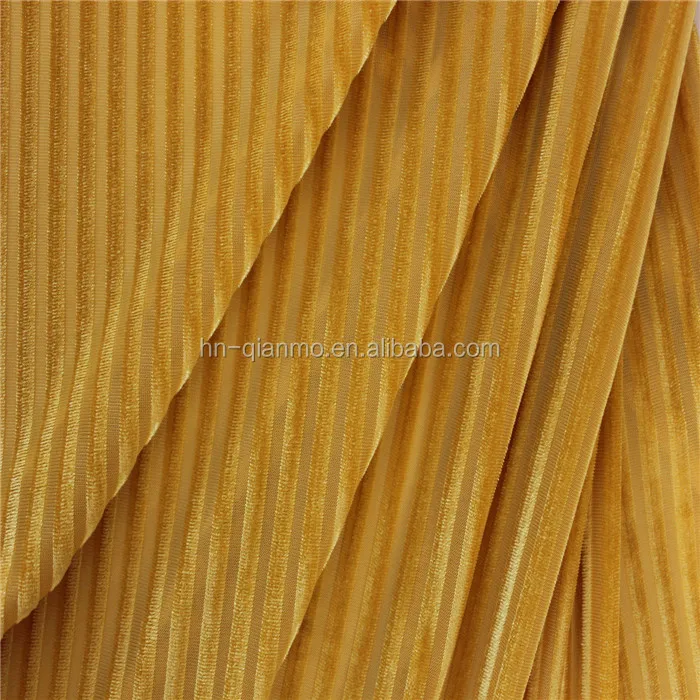 Полиэфирная спандексовая полосатая крученая бархатная/жаккардовая бархатная