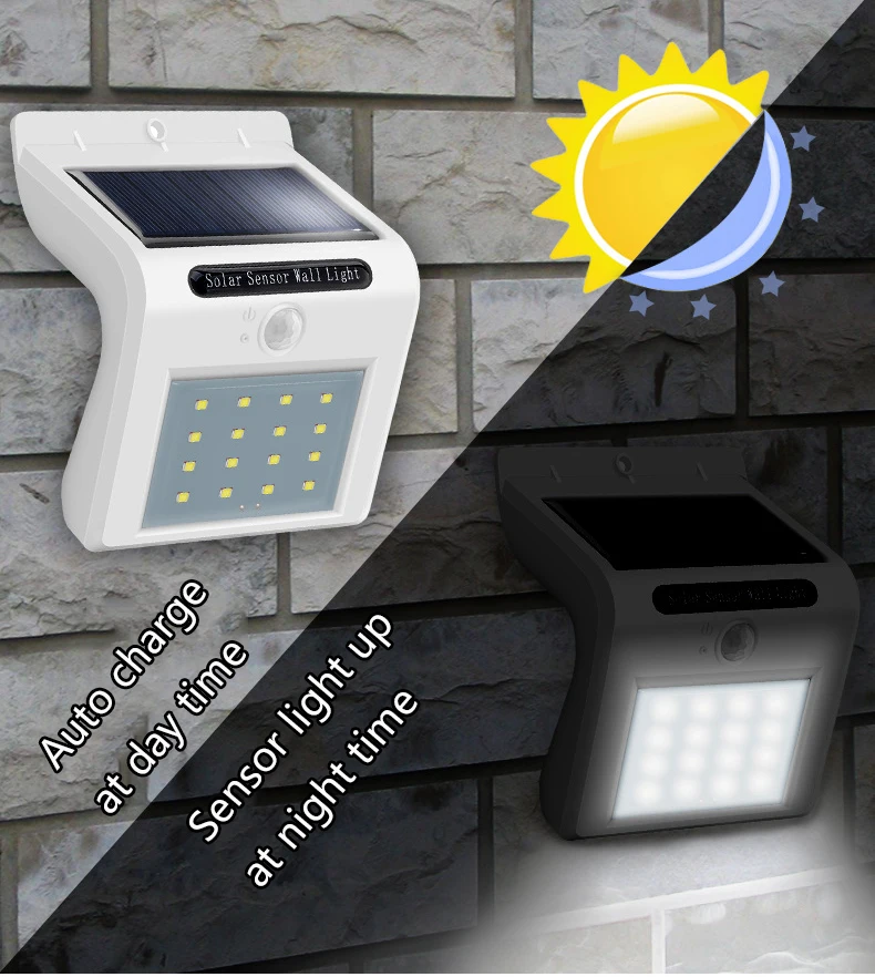 Водонепроницаемый уличный садовый светильник на солнечной батарее, IP65, 8 светодиодов, настенный светильник для забора с пассивным ИК датчиком движения, led_solar_light