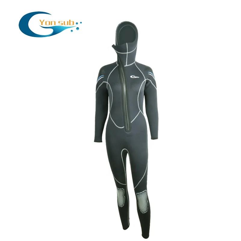 Black color chest zip neoprene surfing spearfishing wetsuit