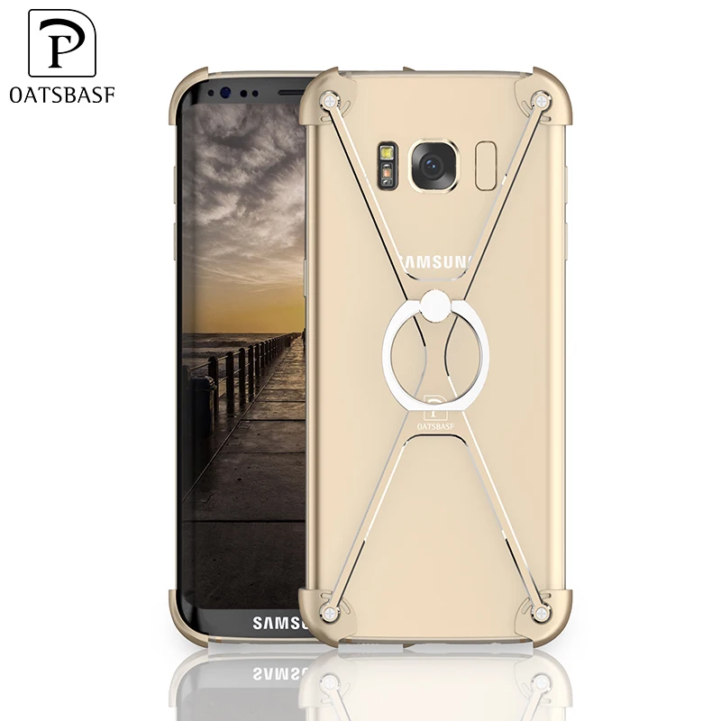 Роскошный металлический логотип смартфон задняя крышка мобильный сотовый Чехол Для Телефона Крышка для Samsung Galaxy S8 плюс