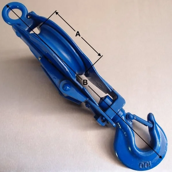 CE proved Powder plastified wire rope Single Sheave snatch block