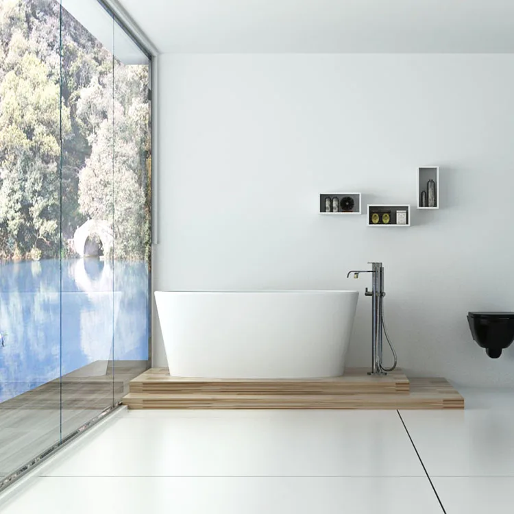 SM-8602 Latest Design Stone Bathtub, Oval FreeStanding Seabridge Bathing