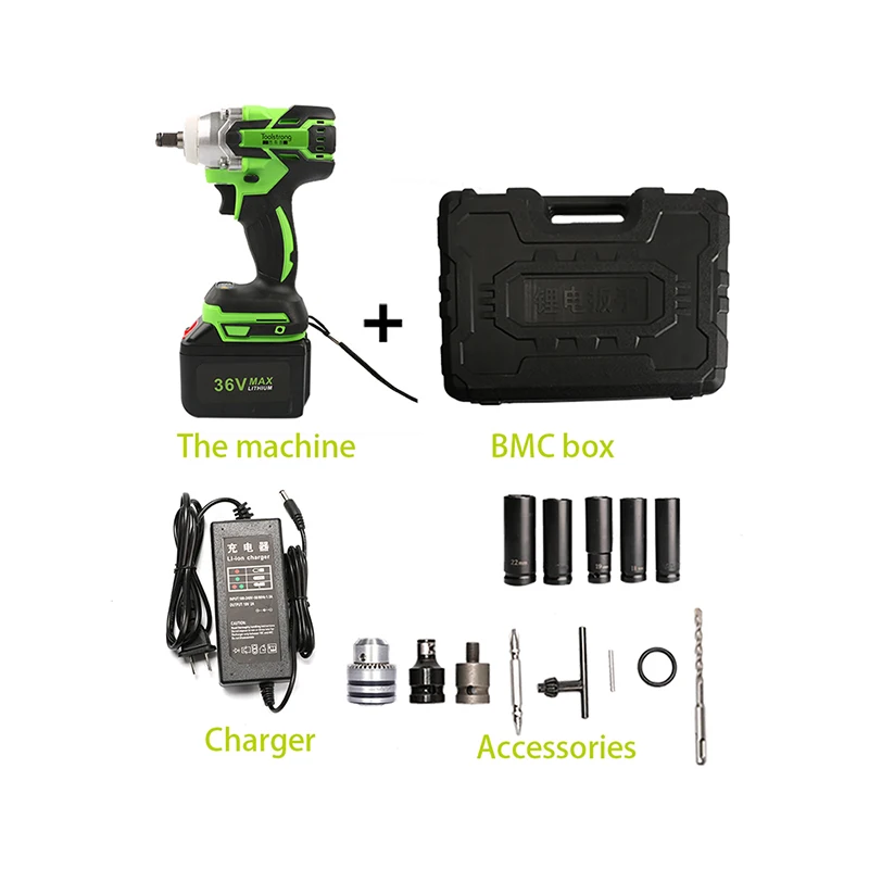 
Li-ion battery rechargeable torque wrench brushless electric wheel wrench 