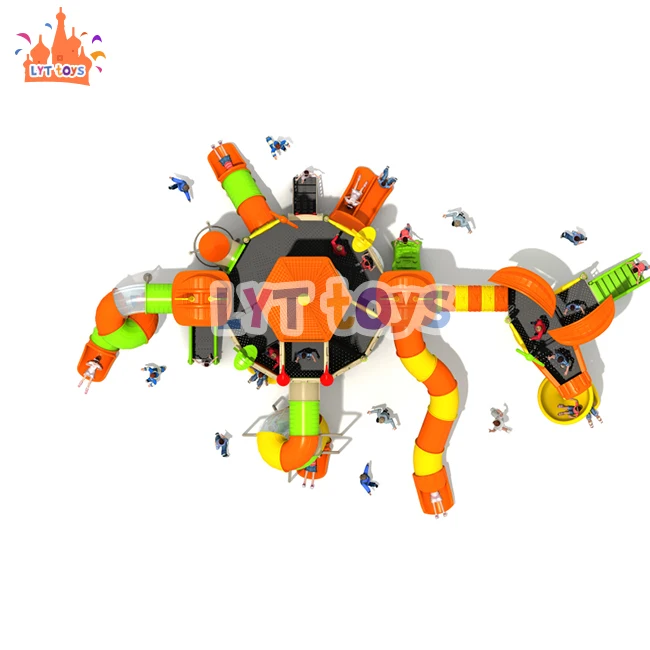 Kids playground plastic slides outdoor playground equipment