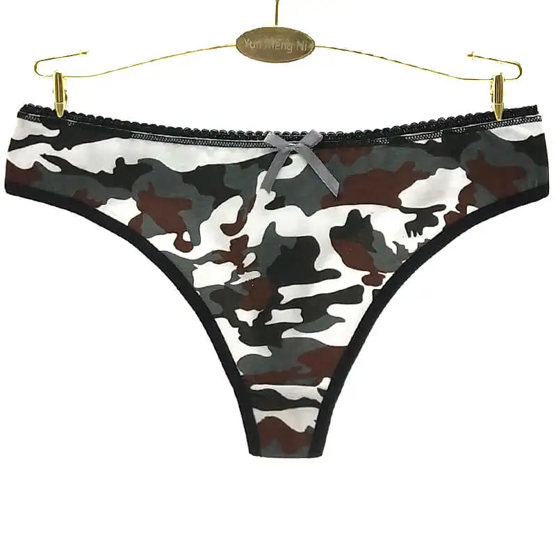 Yun Meng Ni Underwear Fashion Army Green Sexy Girls Daily Thongs