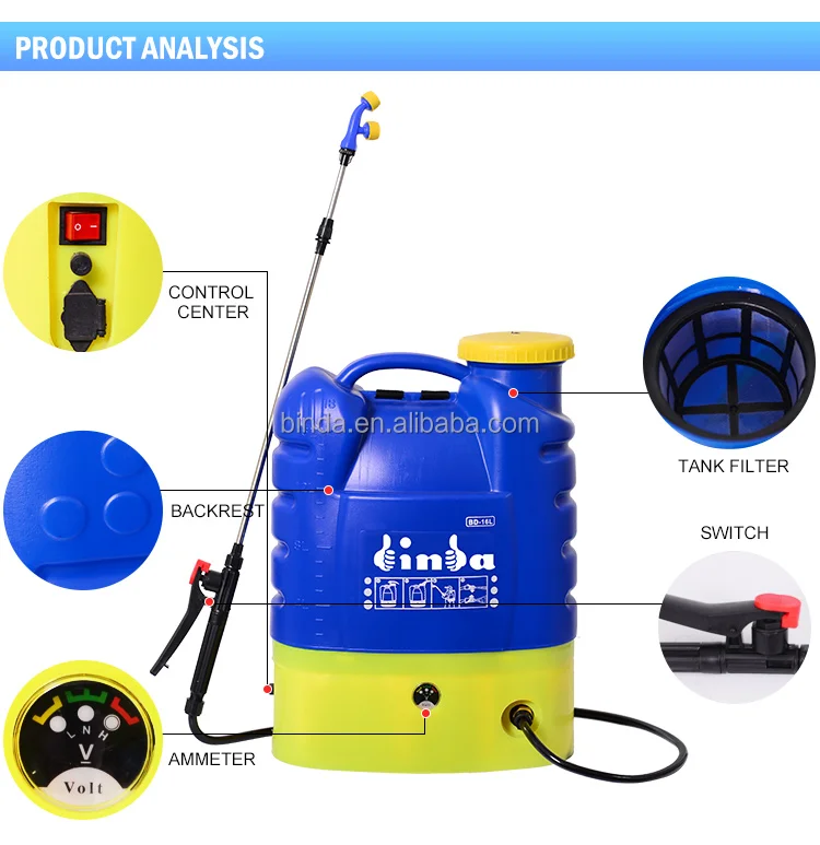 18L Plastic PE 16L Agriculture Electric Battery mosquito killer Knapsack Sprayer