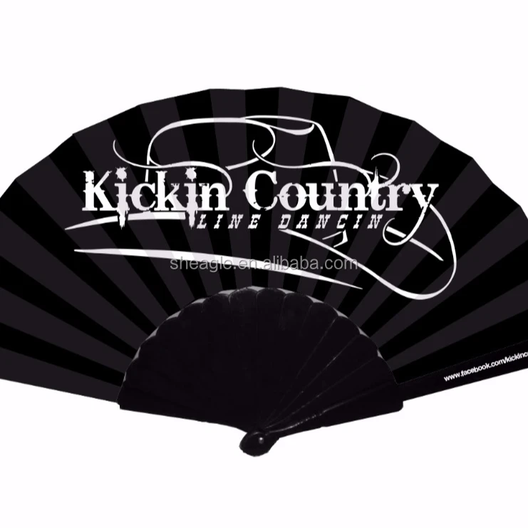 Plastic hand fan with customized sublimated design