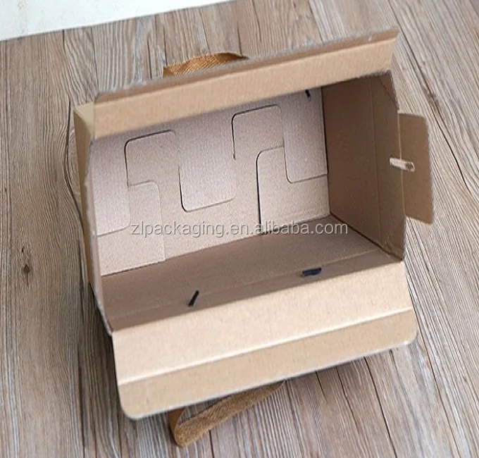 ZL Recycled kraft paper cardboard dry fruit  packaging carton gift box with rope handle