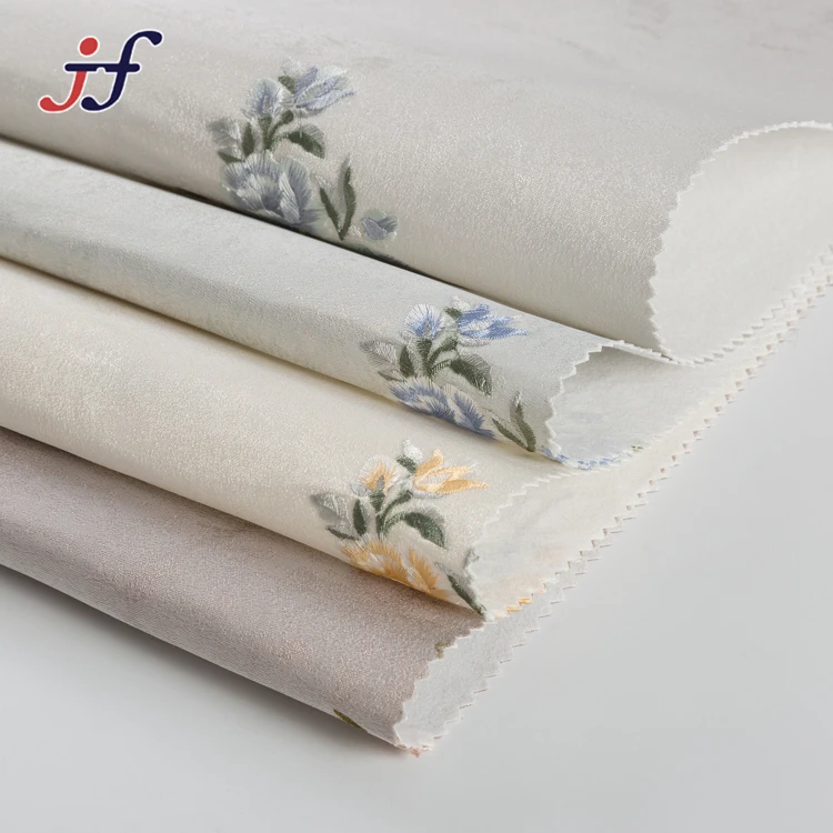 Modern Minimalism Style Embroidered Coated Environmental Decoration Cloth Wallpaper For Wall