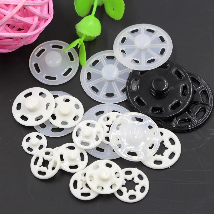 ROUND RESIN WHITE AND BLACK COLORFUL PLASTIC SNAP BUTTON 2PCS /SET HIDDEN SNAPS