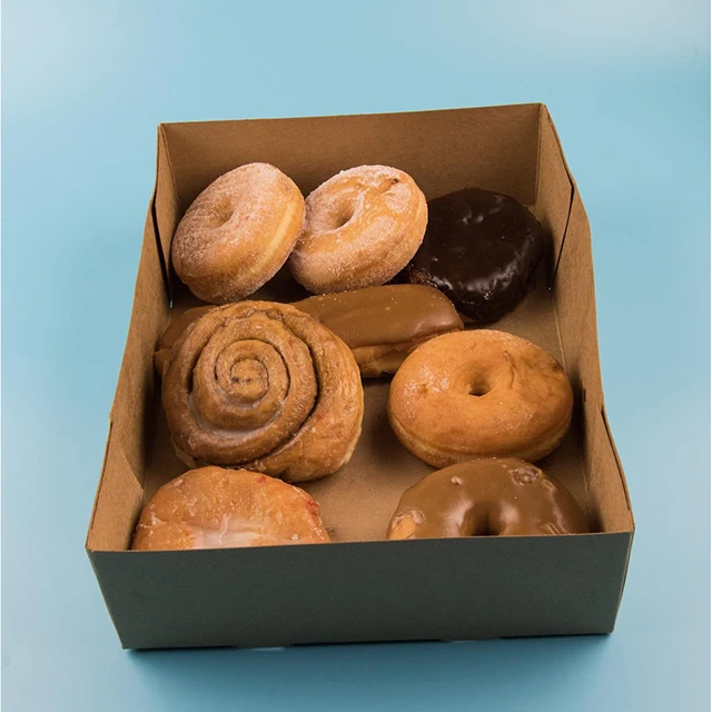 
Custom printing 4 pack folding food grade paper packaging box for donut 
