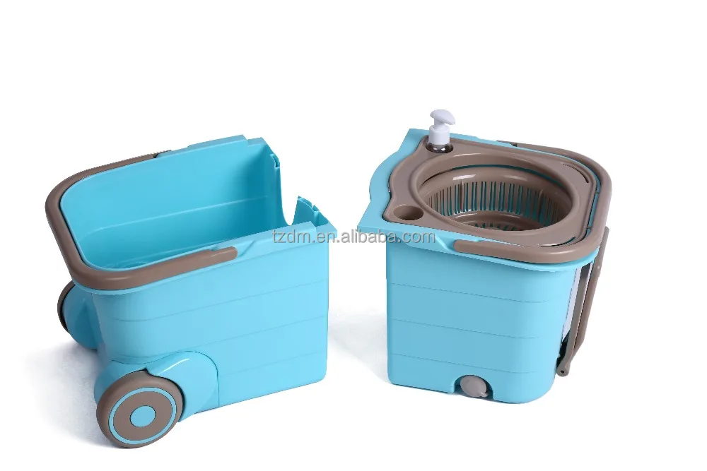 foldable 360 double cleaning mop bucket with wheels