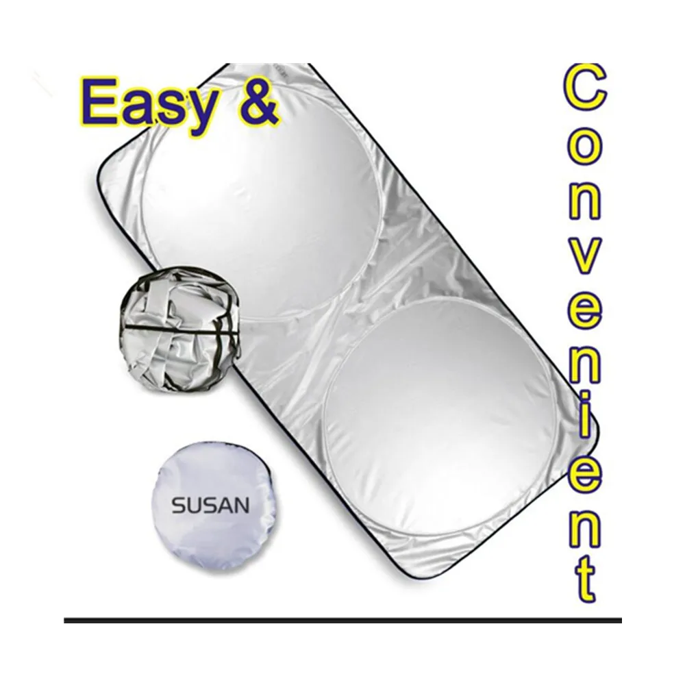 
car windshield sunshade 150*70 two circle polyester front sun shade 