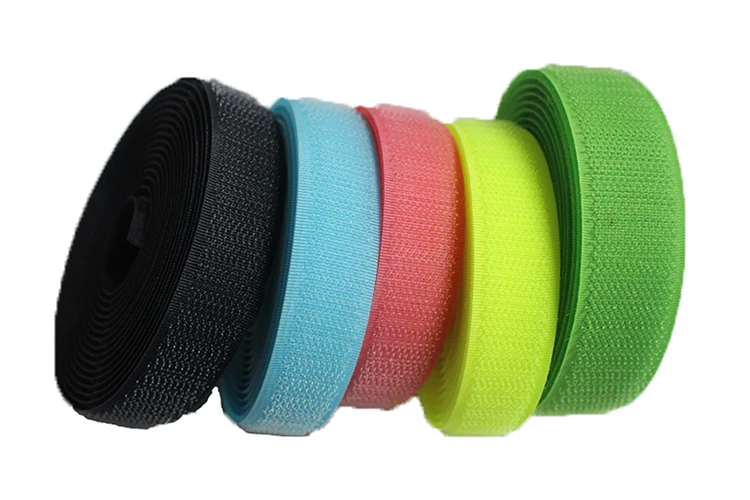 OEKO-TEX 100 HOOK AND LOOP TAPE FACTORY , 12.5MM-180MM big size hook loop tape, big stock for black and white, colors customized
