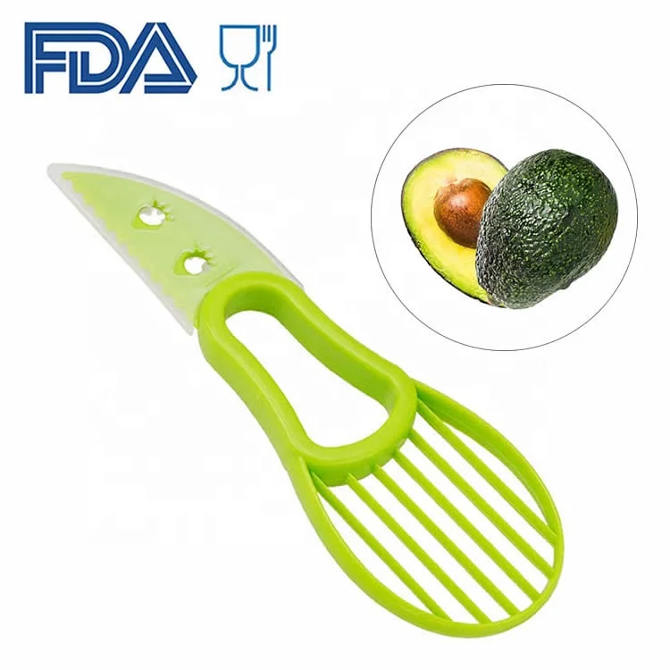Wholesale kitchen gadgets 2021 multifunction manual kitchen fruit 3 In 1 avocado slicer cutter