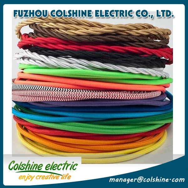 VDE красочные и гибкие текстильные плетеные кабельные