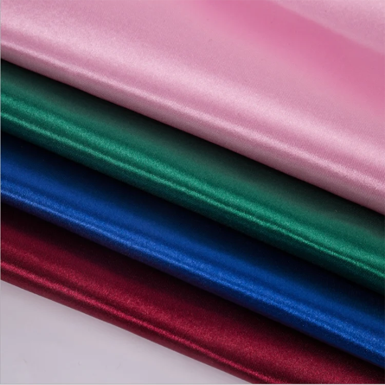 100%poly shiny dyed silky soft satin fabric for sleepwear wedding night dress acarf costume 50dx75d china supplier wholesale