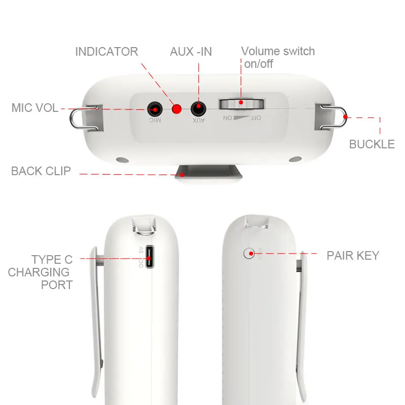 UHF Wireless  Mini Powerful Loudspeaker Guide Speaker Voice Amplification Teaching voice amplifier