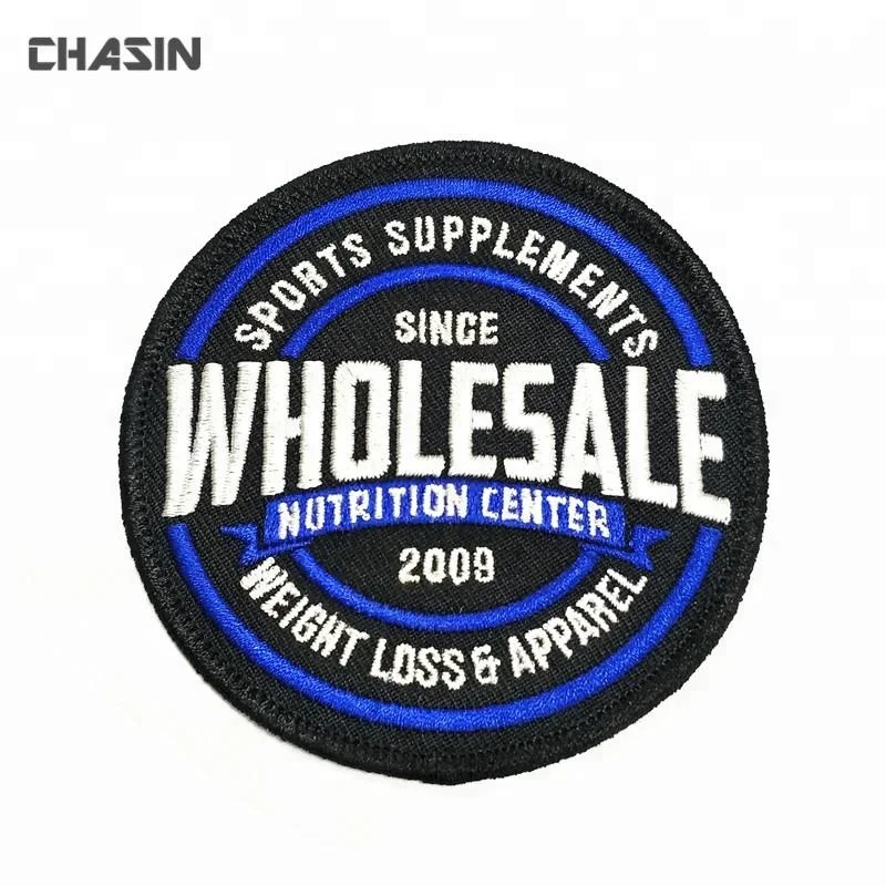 Custom embroidered heat press school uniform logo patch no minimum