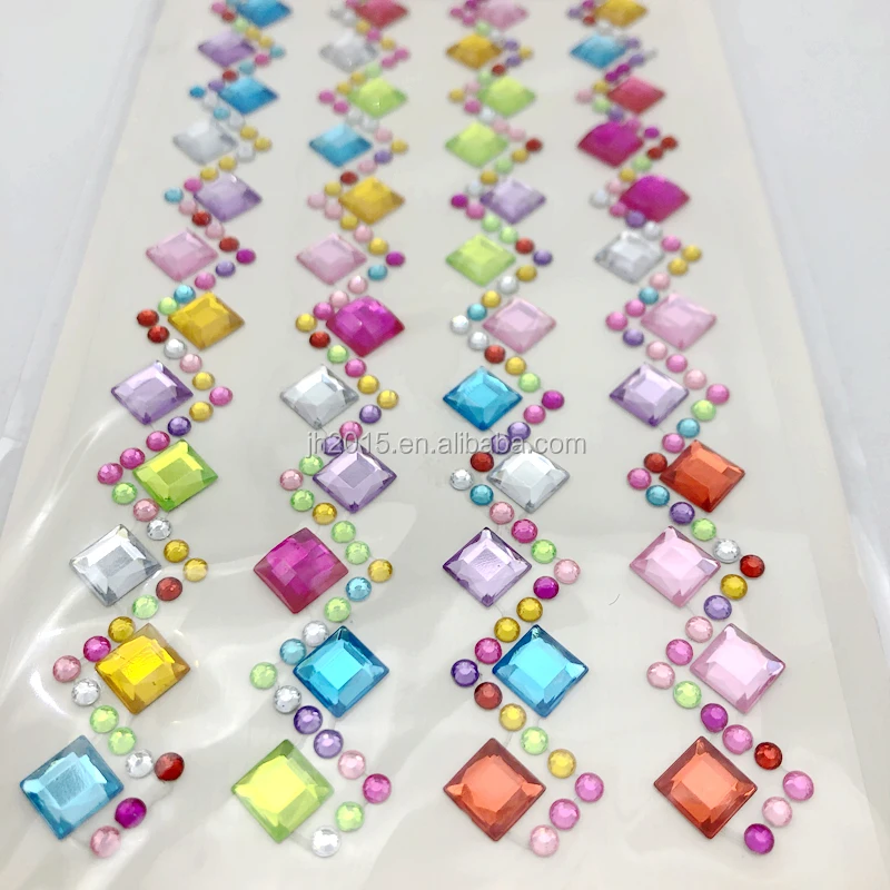 Assorted Size Self-Adhesive Rhinestone Bling Craft Jewels Crystal Gem Stickers