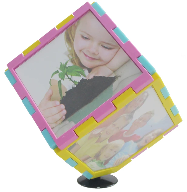 Automatically Spins 360degrees on Its Base, Magic Cube Rotating Photo Frame