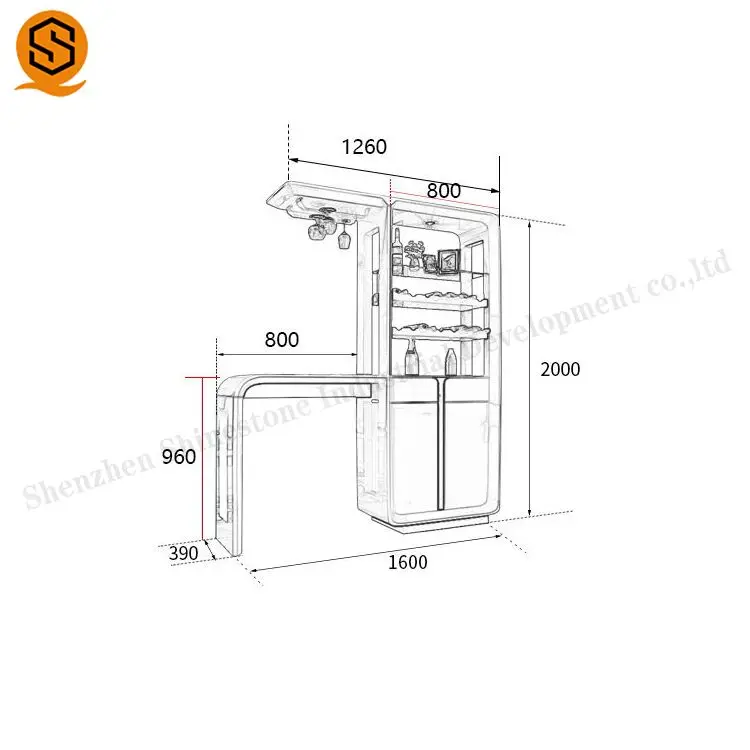 Elegant white wine display cabinet solid surface living room shoes cabinets storage cabinet