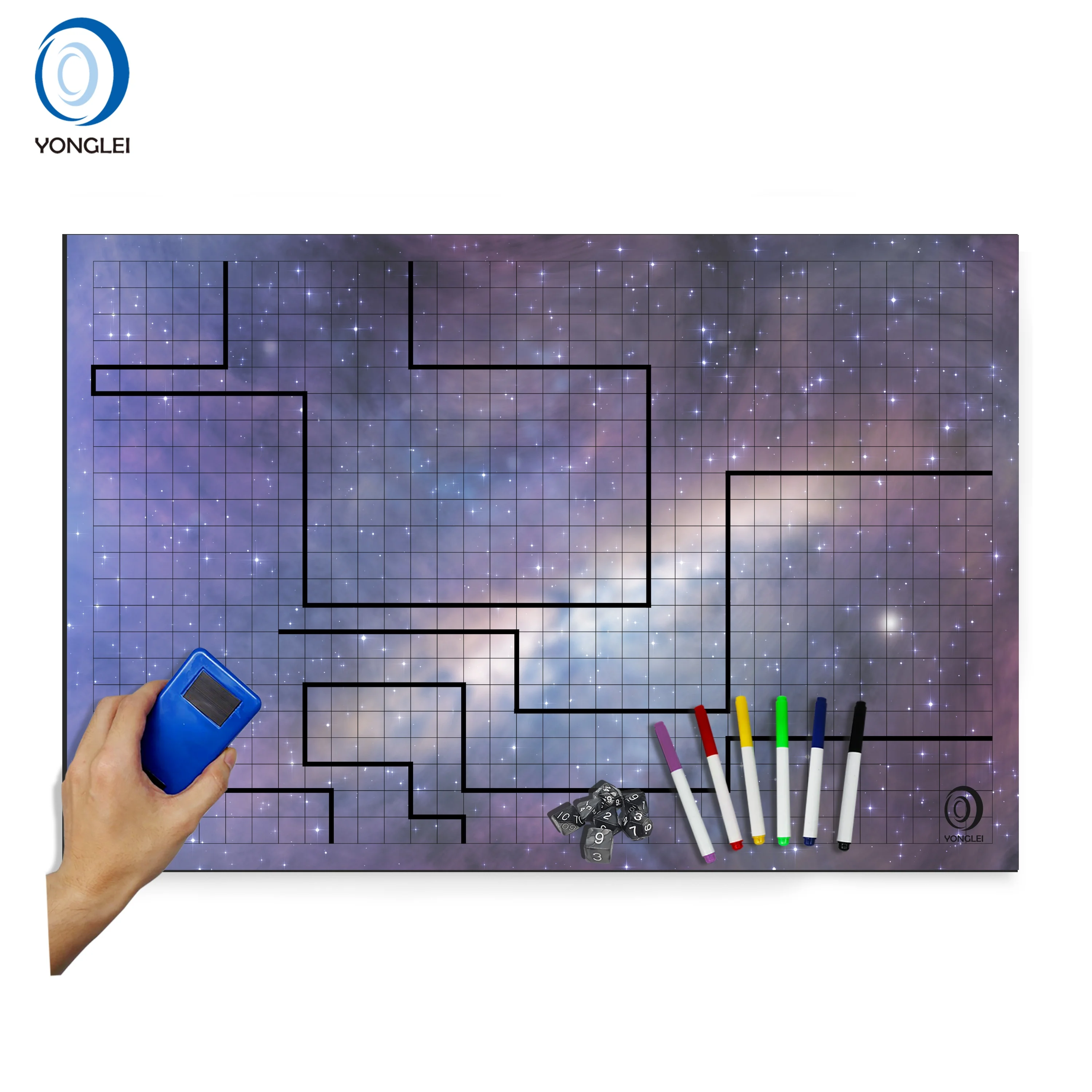 2.3-1A2 Easy erasable dry erase grid mat wargame battle mat