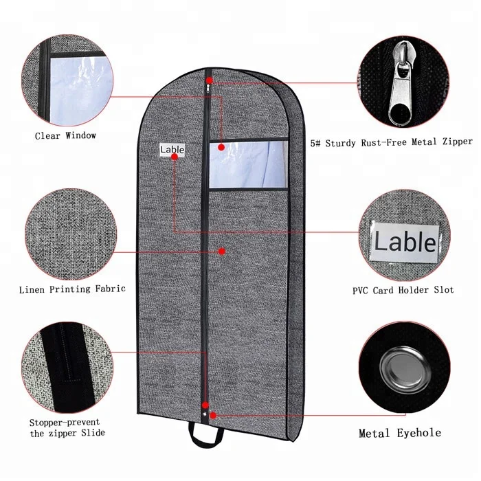 China stylish waterproof breathable large garment suit bag heavy duty fiber clothing organizer bags in bulk presented shoe bag