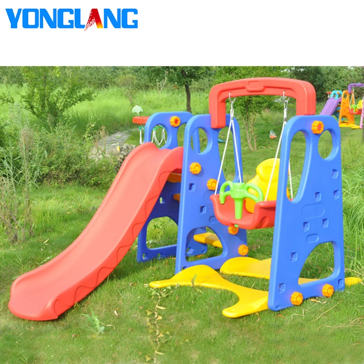 New Design Kids Slide and Swing Plastic Playground Equipment