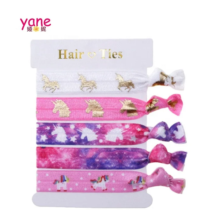
Customize the printed hair ties Elastic Ponytail Hair Tie Custom Logo Hair Ties 
