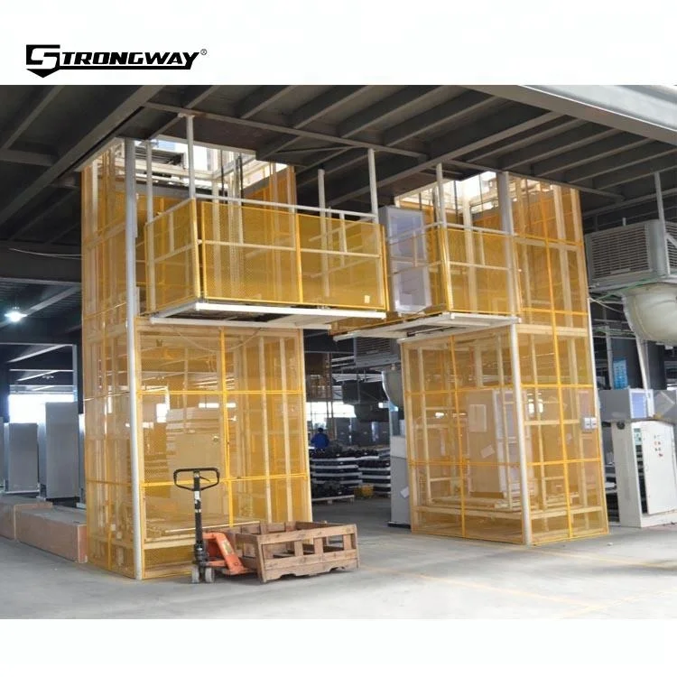 High quality guide rail warehouse elevator hydraulic cargo lift with CE certification