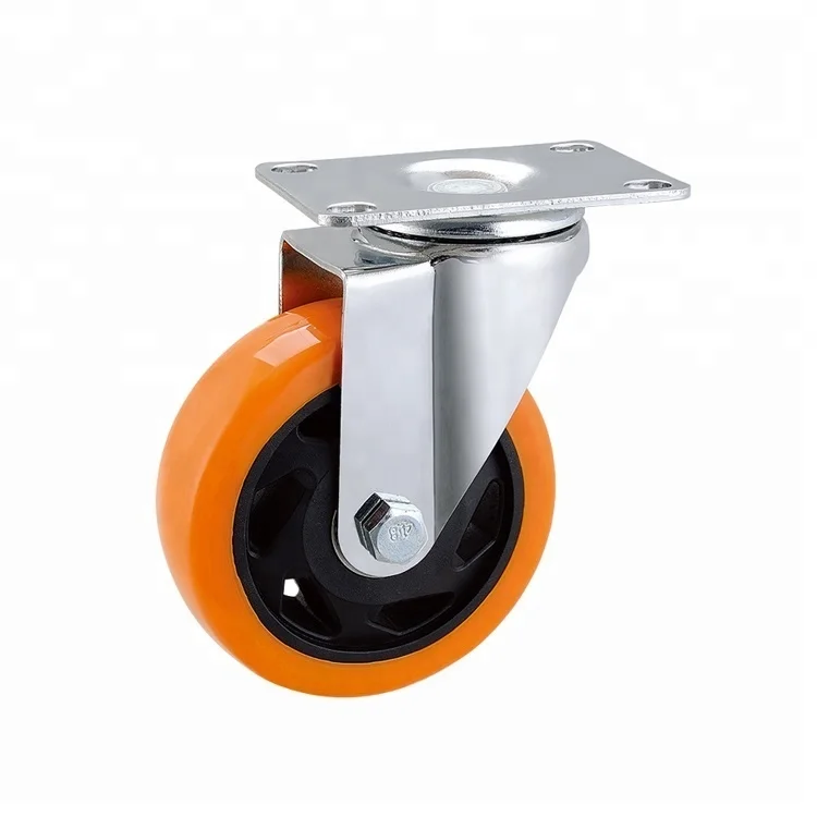 
Airport Trolley 3Inch Orange PU Caster Wheels 