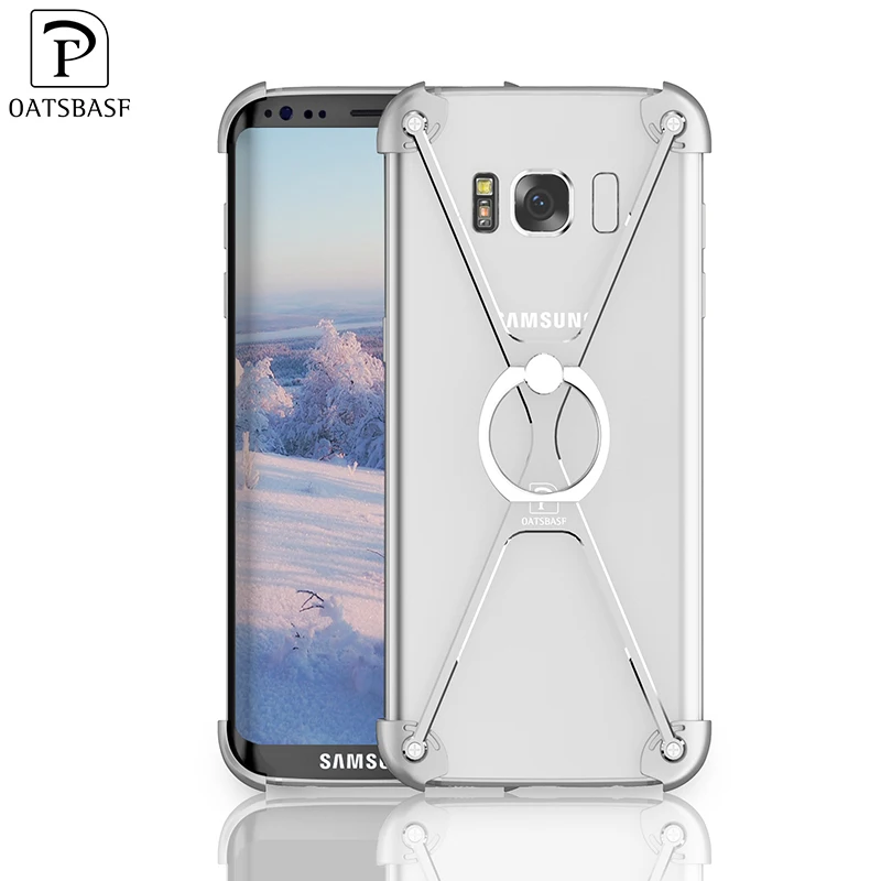 Роскошный металлический логотип смартфон задняя крышка мобильный сотовый Чехол Для Телефона Крышка для Samsung Galaxy S8 плюс