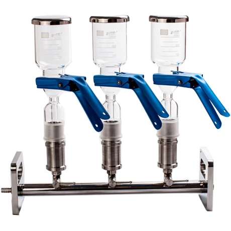 3-branch manifold glass solvent filtration apparatus