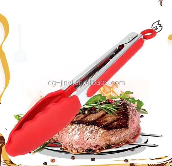 3 Pack Silicone Kitchen Tongs Bbq Tongs Stainless Steel Food Tong