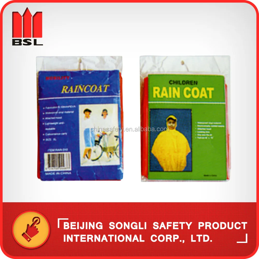 SLF-9048 PVC rainy day riding camp hiking fishing poncho rain coat cape wear clothing with cap hat