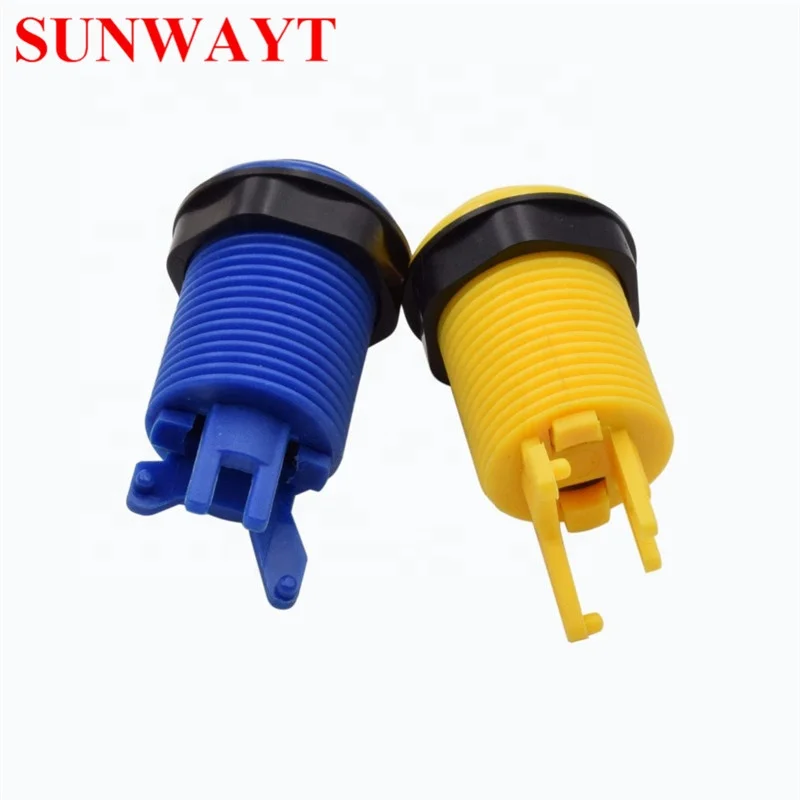 Factory direct wholesale Arcade 28mm Mounting hole American happ Style Multi Color Push Button long one for Arcade Game Machines