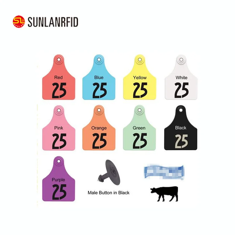 Free Sample NFC RFID Animal Ear Tags for Pig/Cattle/Cow/Sheep Animal Control