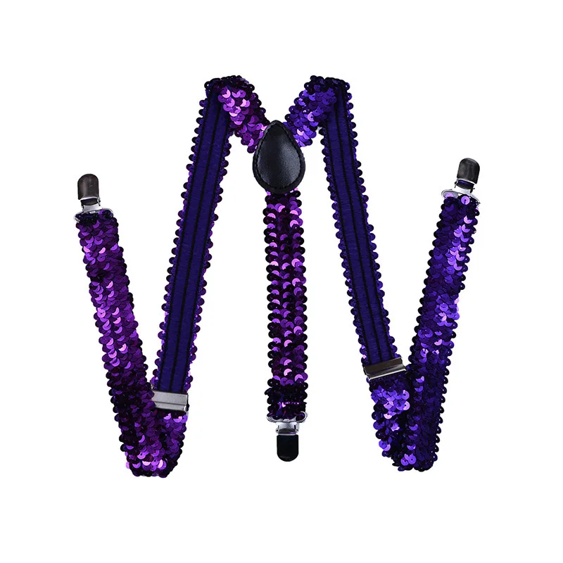 
unisex elastic Y-back suspender sequin style for kids straps suspender 