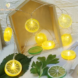 wholesale battery operated Lemon Led fairy string lights for room wedding christmas decoration
