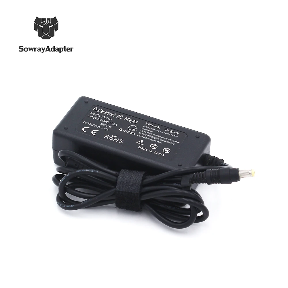 Universal Notebook Charger 12V 3A AC Adapter For asus Eee PC R33030 S101 4.8X1.7mm Mini LaptopPower Supply