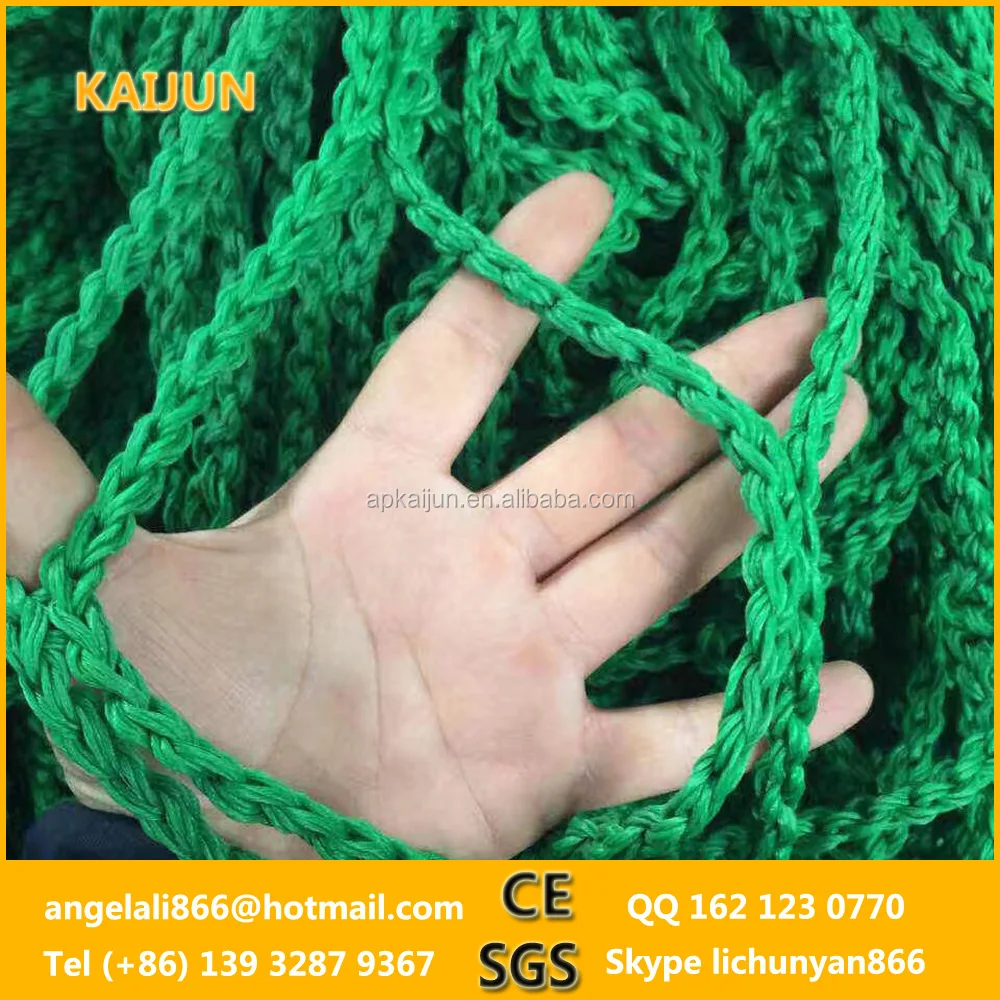 100%virgin HDPE green knotless netting , knotless bird nets