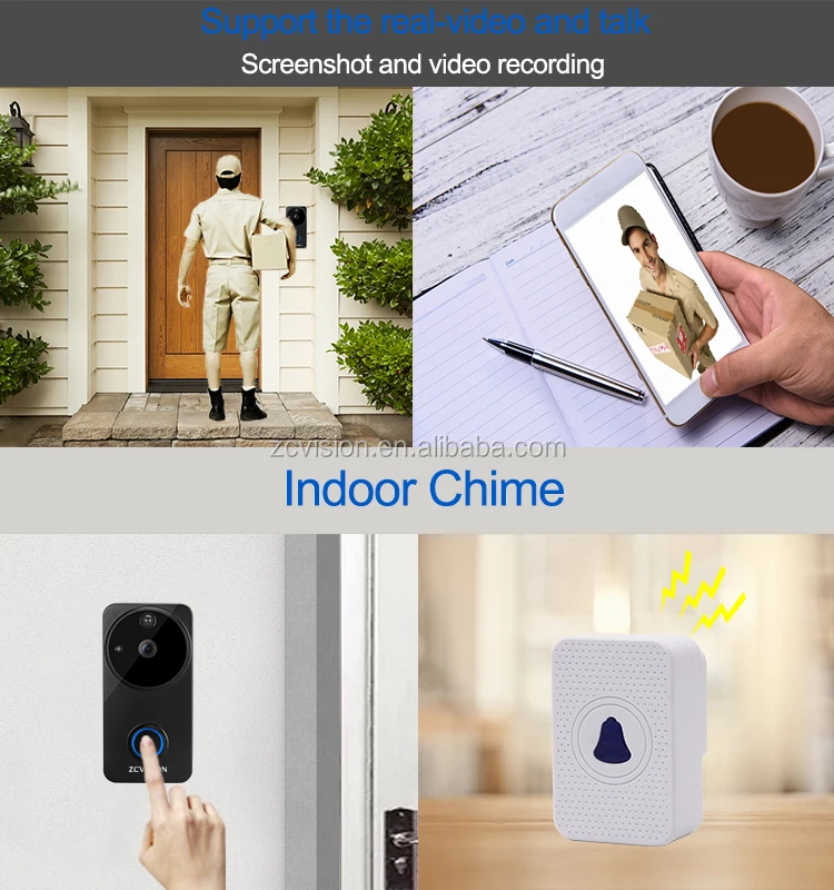 TUYA smart wireless  video doorbell camera night vision wifi phone intercom doorbell