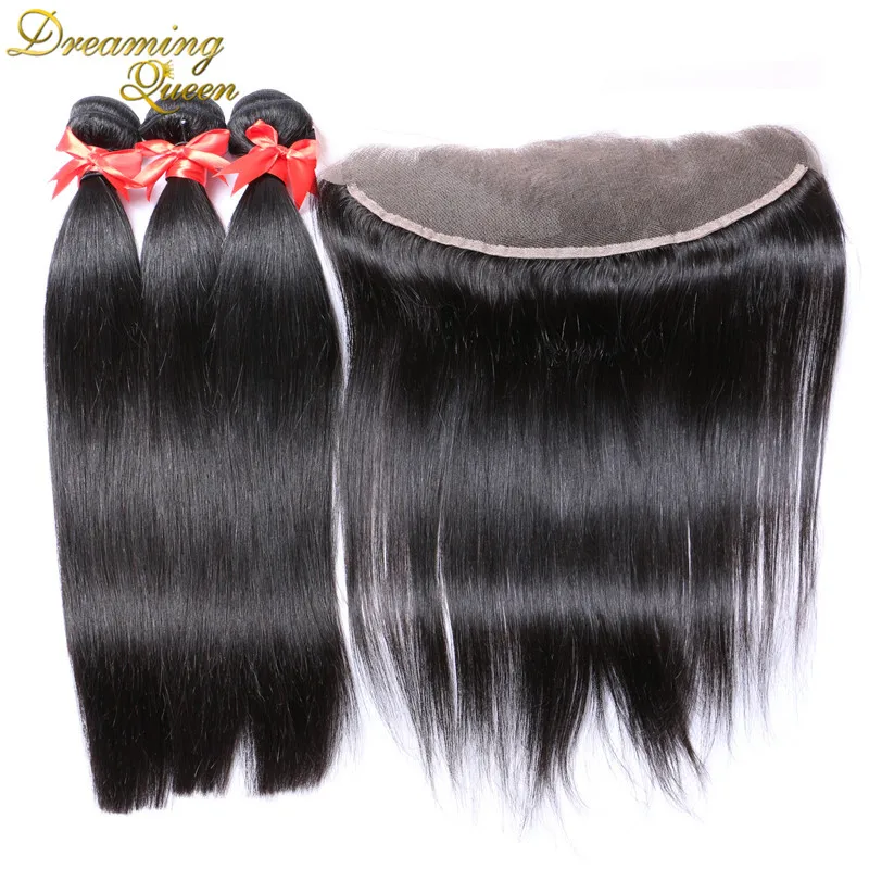 13 4 Lace Frontal Closure With Bundles 4pcs Lot 7A Unprocessed Brazilian Virgin Hair Silky Straight