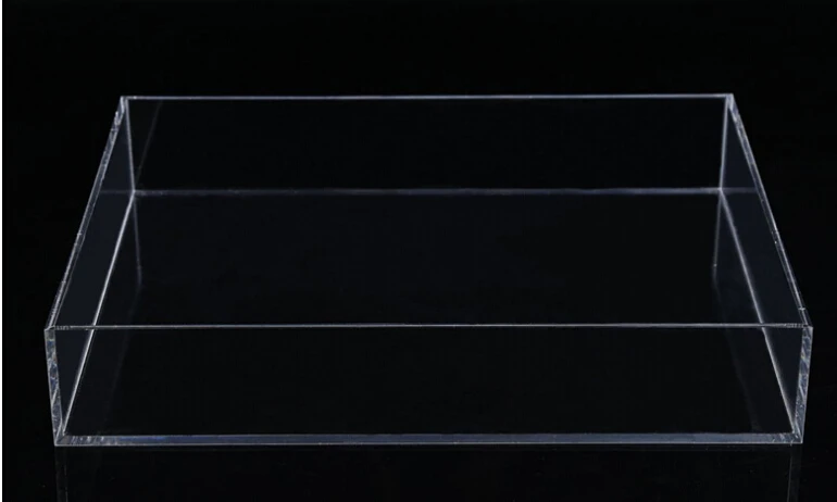 Manufacturer Custom Clear Rectangle Durable Recycled Acrylic Tray With No Handles